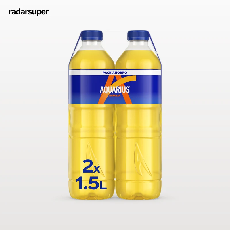 Bebida isotónica Aquarius botella 1,5l pack 2 naranja