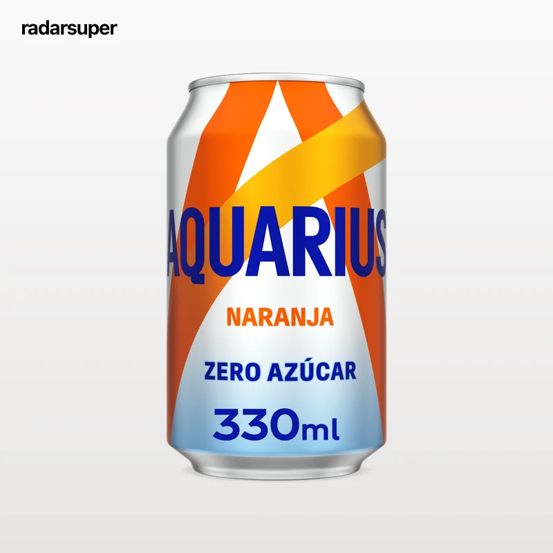 Bebida isotónica zero azúcar Aquarius 33cl naranja lata
