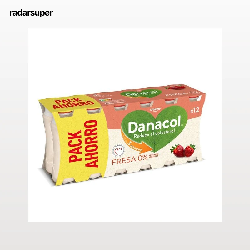 Bebida láctea Danacol colesterol pack 12 fresa