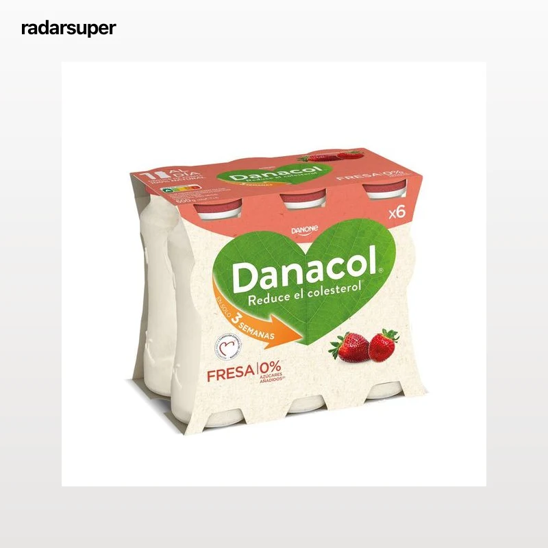 Bebida láctea Danacol colesterol pack 6 fresa