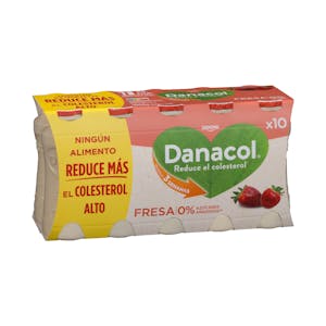 Bebida láctea de fresa Danacol 0% azúcares añadidos 0% MG