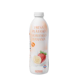 Bebida láctea de fresa y plátano