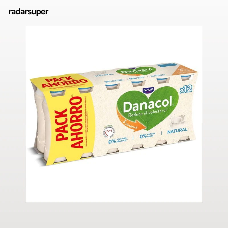 Bebida láctea natural 0% azúcares añadidos Danacol 12 x 100 g