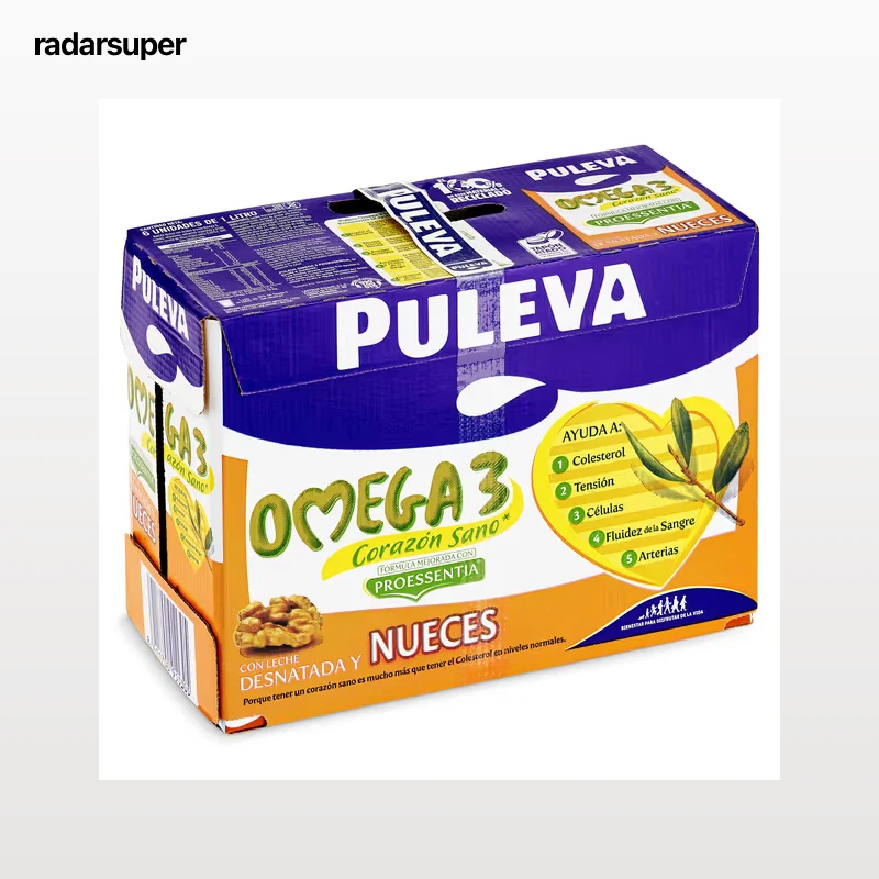 Bebida láctea omega 3 con nueces Puleva pack 6 x 1 L