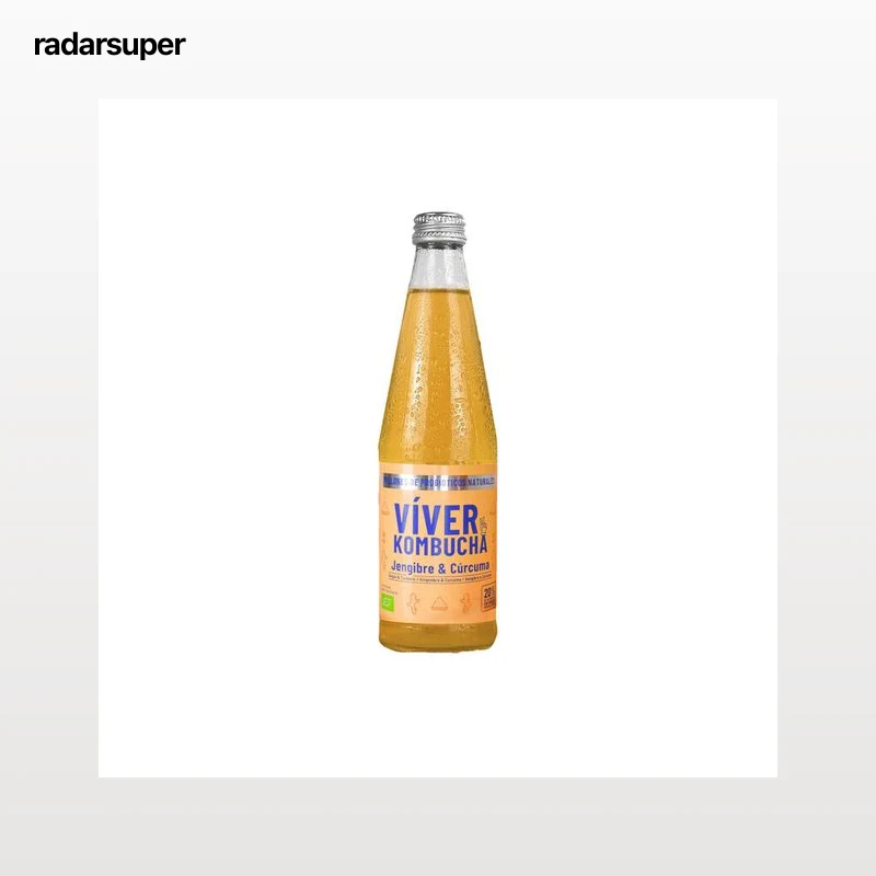 Bebida orgánica kombucha con jengibre y cúrcuma Viver 330ml