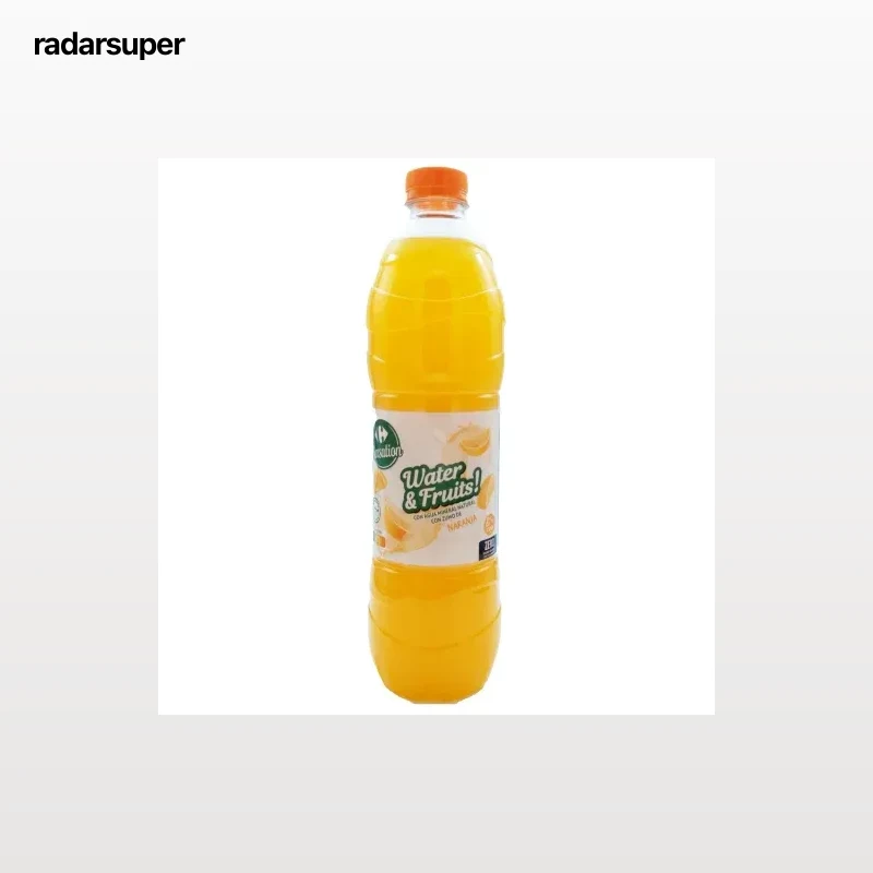 Bebida refrescante aromatizada con agua mineral y zumo de naranja Carrefour Sensation sin azúcares añadidos 1,5 l.