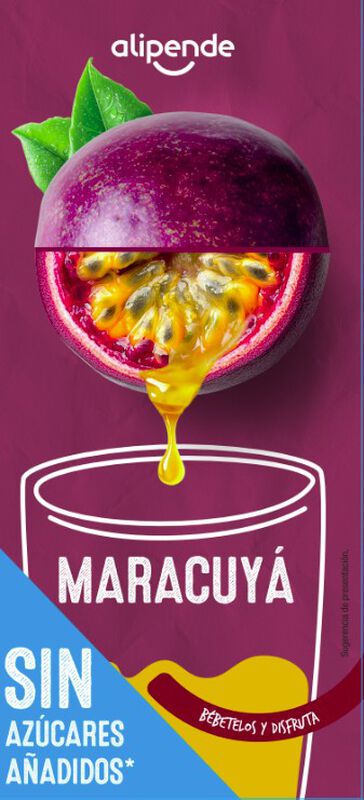 Bebida sin azúcar añadido con sabor a maracuyá Alipende 1l