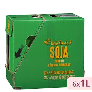 Bebida de soja con calcio y vitaminas sin azúcares añadidos