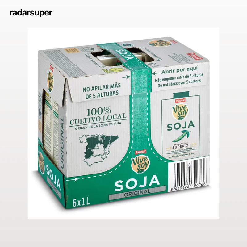 Bebida de soja Pascual Vivesoy pack 6 x 1 L