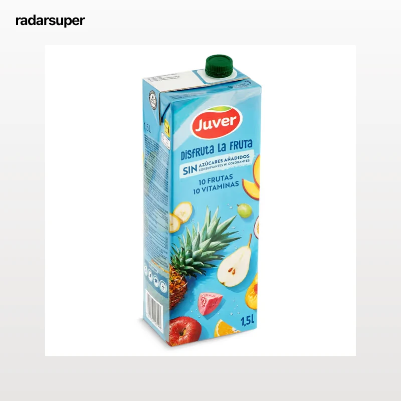 Bebida de zumo 10 frutas sin azúcares añadidos Juver 1,5 L