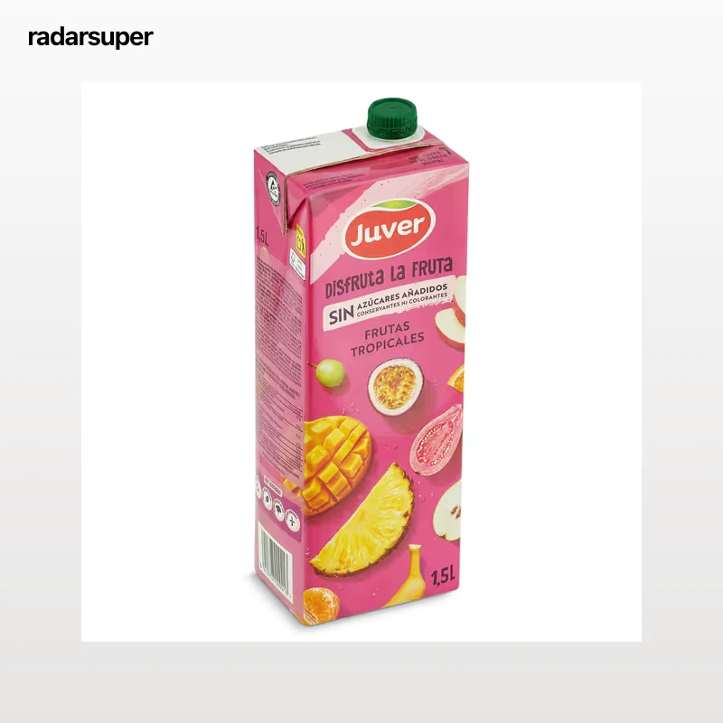 Bebida de zumo de frutas tropicales sin azúcares añadidos Juver 1.5 L