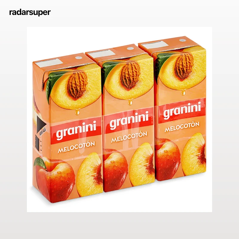 Bebida de zumo de melocotón Granini pack 3 x 200 ml