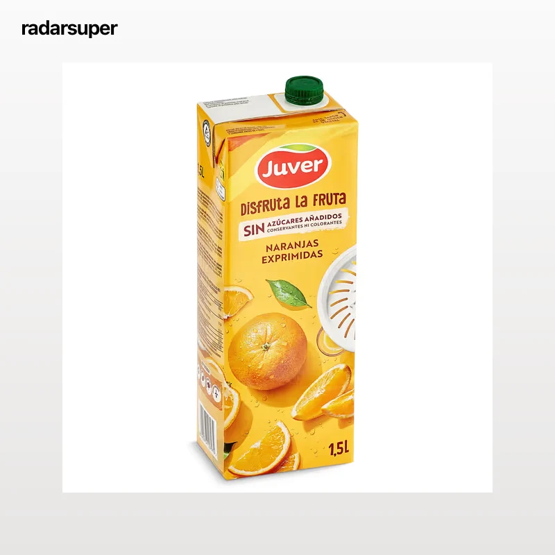 Bebida de zumo de naranja sin azúcares añadidos Juver 1,5 L