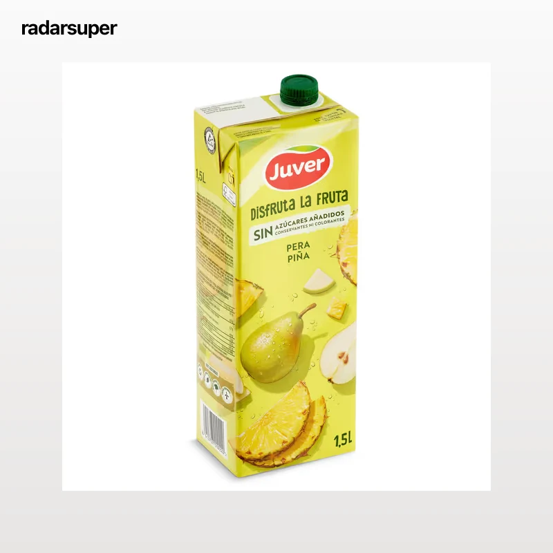 Bebida de zumo de pera y piña sin azúcares añadidos Juver 1.5 L