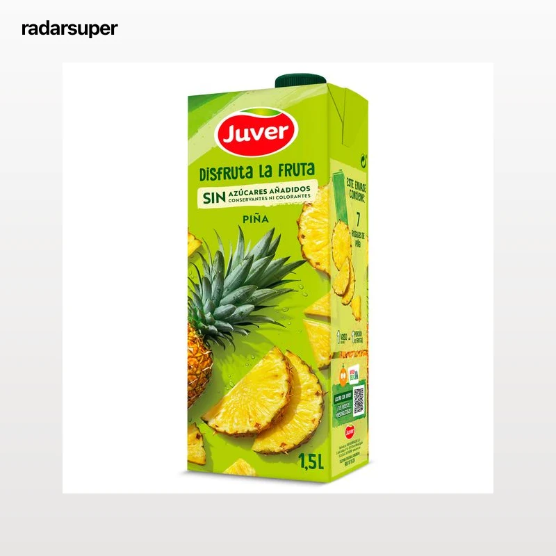 Bebida de zumo de piña sin azúcares añadidos Juver 1,5 L