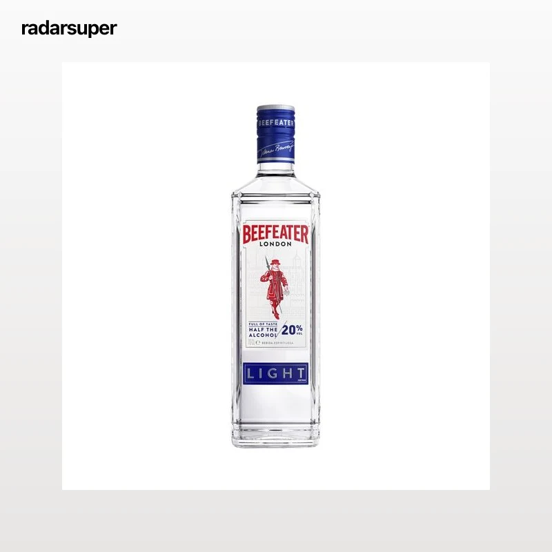 BEEFEATER Light Ginebra inglesa tipo London dry gin con sólo 20º, 70 cl.