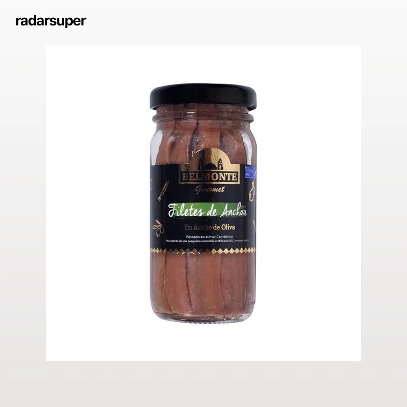 BELMONTE Filetes de anchoa del Cantábrico en aceite de oliva MSC (Pesca sostenible certificada) BELMONTE GOURMET 60 G