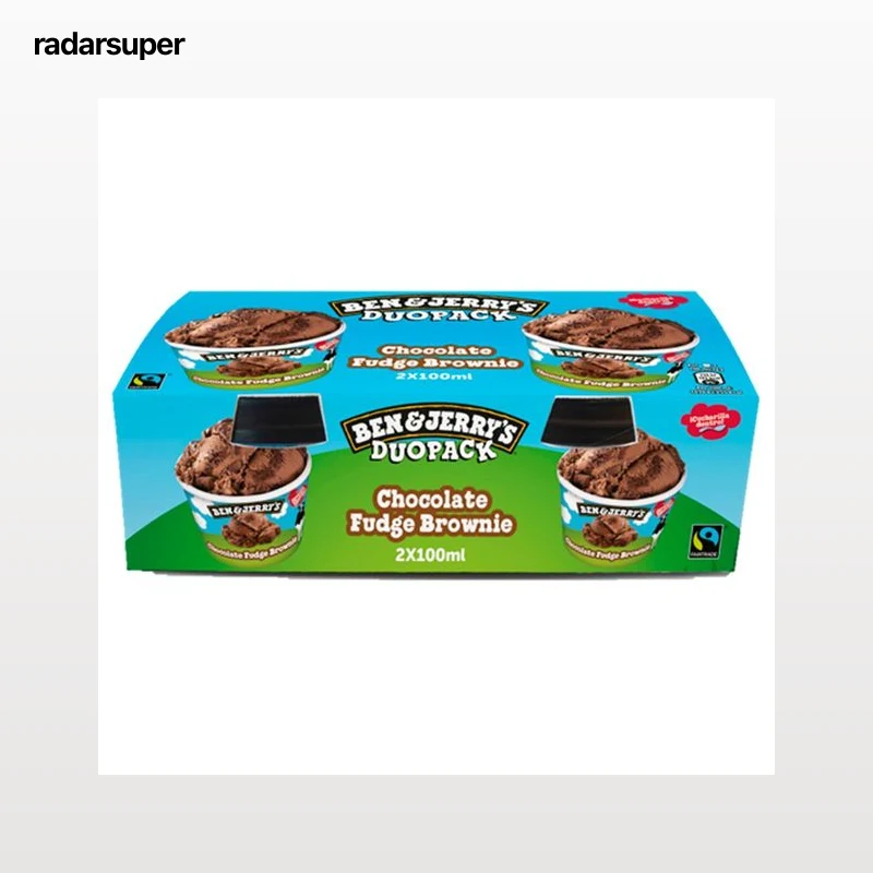 BEN & JERRY´S Duo pack Tarrinas de helado de chocolate con trocitos de brownie 2 x 100 ml.