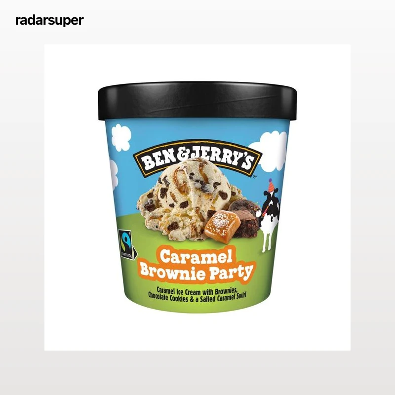 BEN & JERRY"S Tarrina de helado de caramelo, con torcitos de brownie y galletas de chocolate caramel brownie party 465 ml.