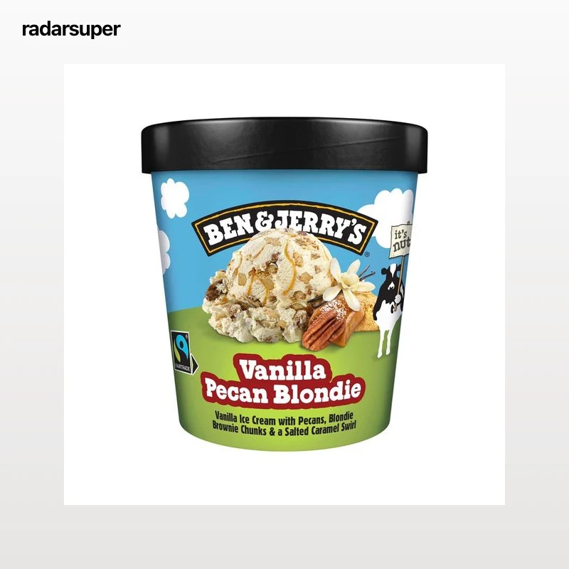 BEN & JERRY"S Tarrina de helado crema de vainilla con salsa de caramelo salado, brownie y nuces de Pecán caramelizadas 465 ml.