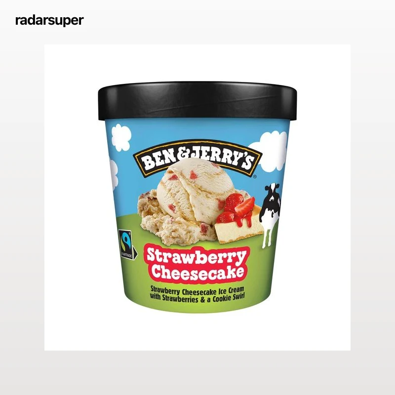BEN & JERRY"S Tarrina de helado de tarta de queso con fresa con trocitos de cookies 465 ml.