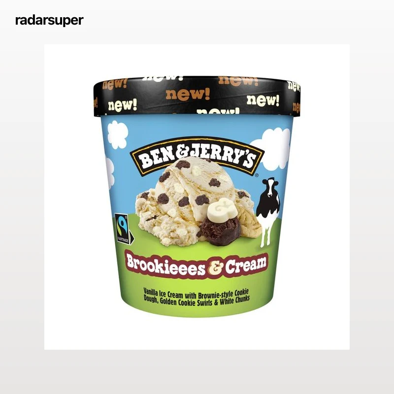 BEN & JERRY´S Tarrina de helado de vainilla con masa de galleta brownie 465 ml.