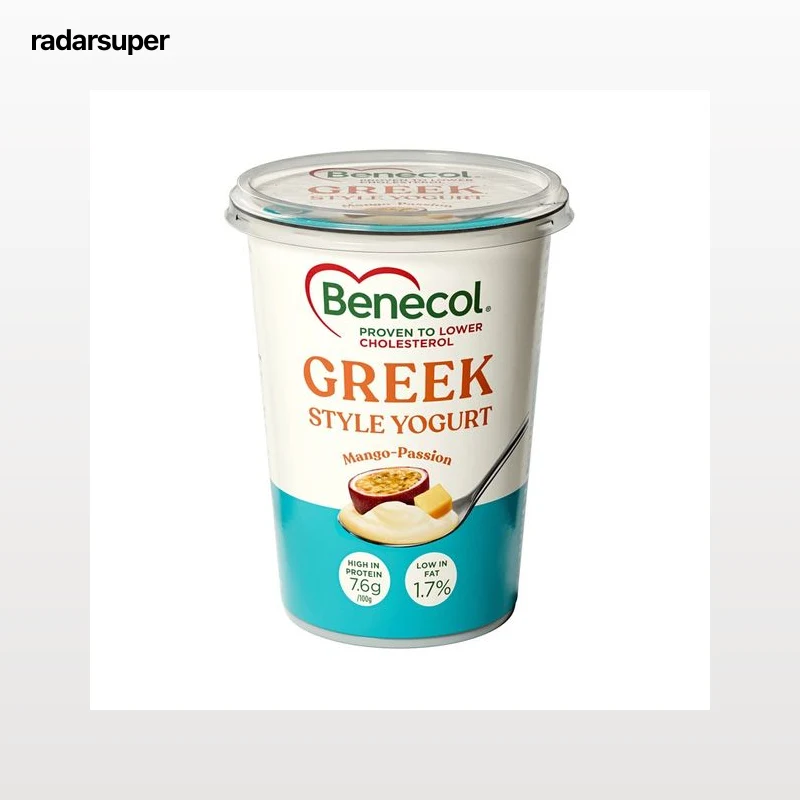 BENECOL Yogur estilo griego con mango y maracuyá, que ayuda a reducir el colesterol 450 g.