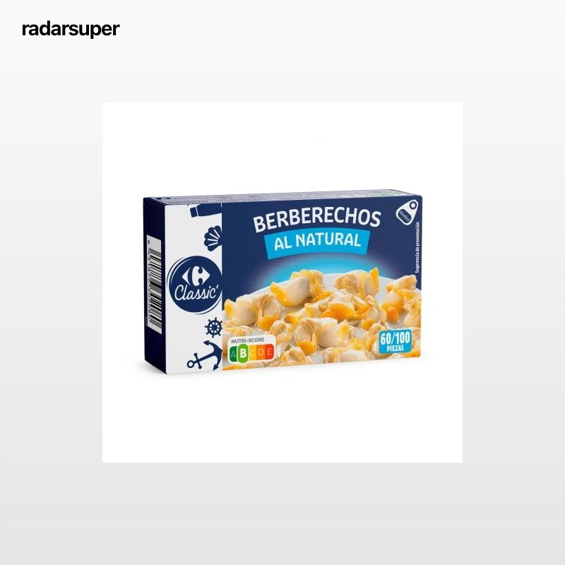 Berberechos al natural 60/100 Classic Carrefour 63 g.