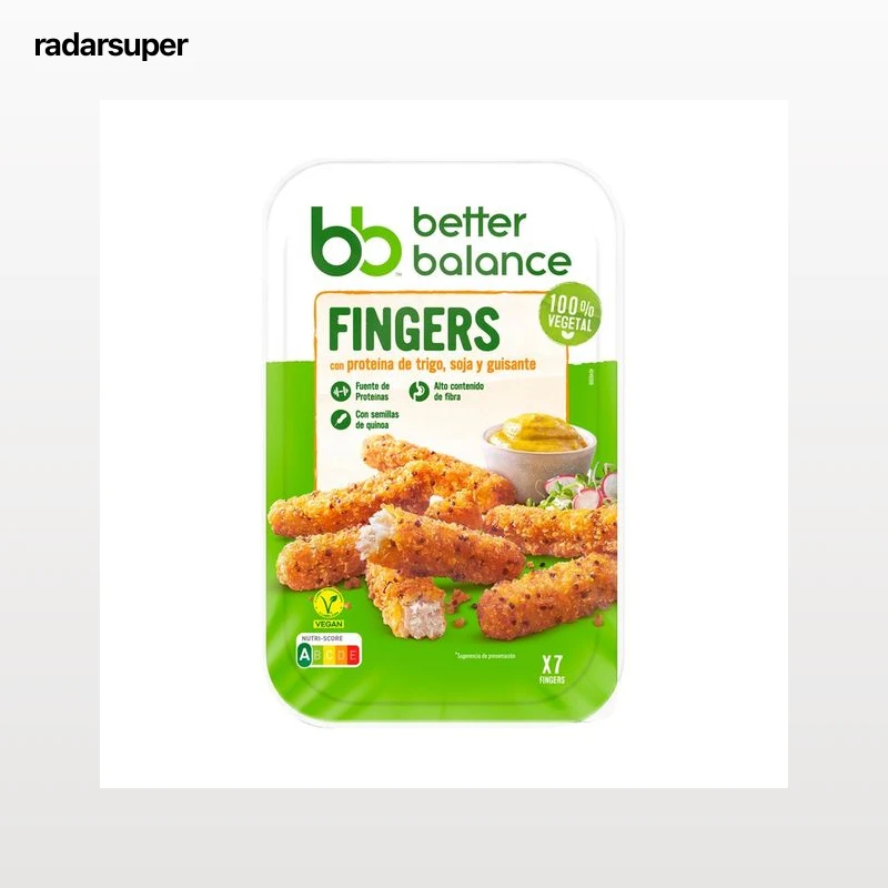 BETTER BALANCE Fingers empanados y precocinados a base de proteínas vegetales 160 g.