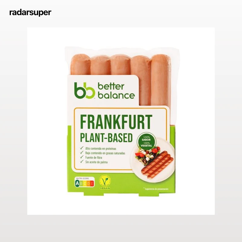 BETTER BALANCE Salchichas vegetales cocidas y ahumadas tipo Frankfurt BETTER BALANCE 200 g.