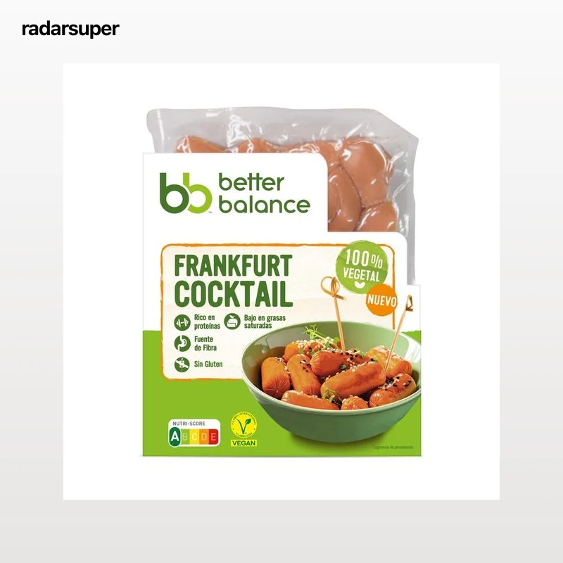 BETTER BALANCE Salchichas vegetales tipo Frankfurt, especiales para cocktail 150 g.
