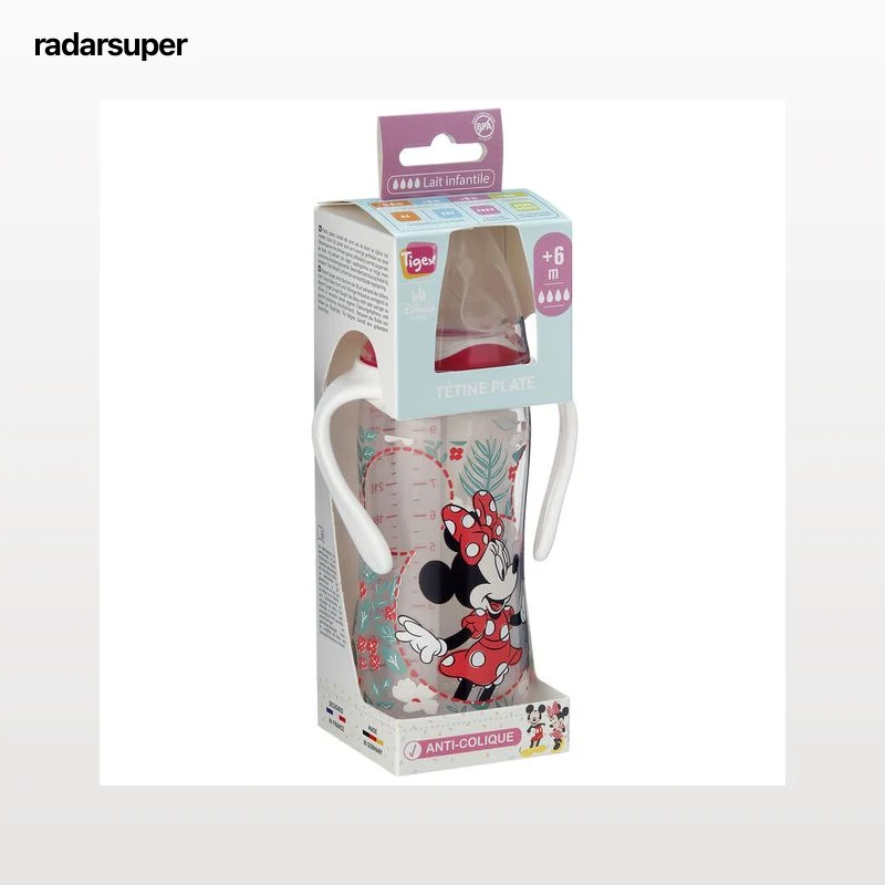 Biberón silicona Tigex 300ml +6m minnie anticólicos