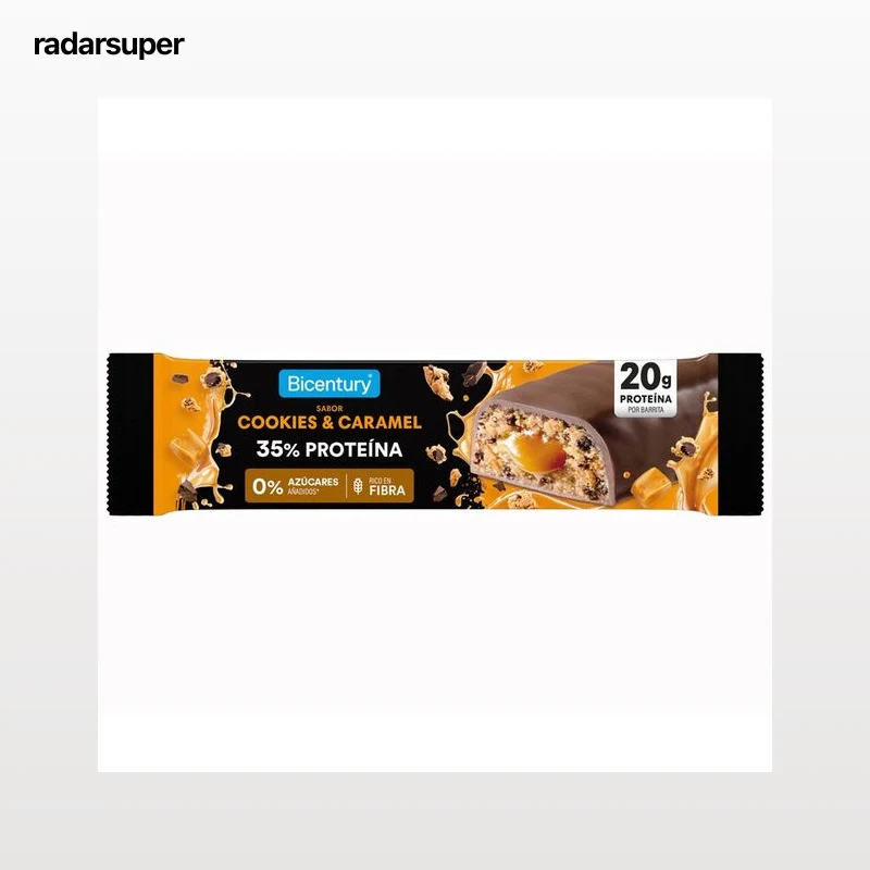 BICENTURY Barrita de proteína de cookies y caramelo 57 g.
