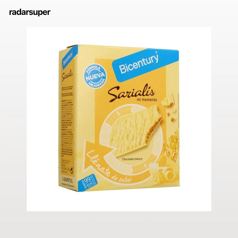 BICENTURY Barritas cereales y cacao BICENTURY SARIALIS pack de 6 unidades de 20 g.