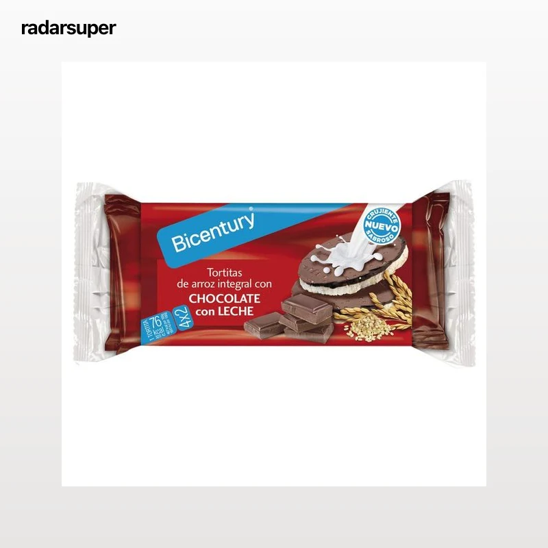 BICENTURY Tortitas de arroz integral, chocolate con leche BICENTURY 130 g.