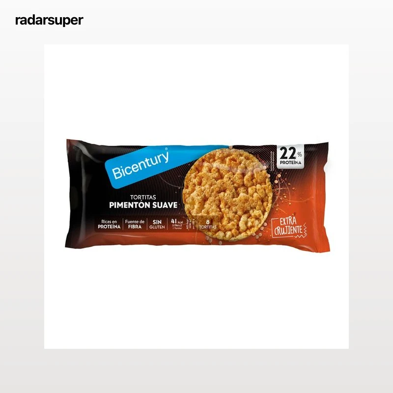 BICENTURY Tortitas de proteína al pimentón suave 70 g.