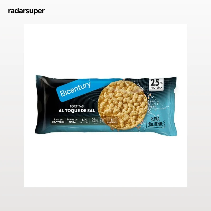 BICENTURY Tortitas de proteína al toque de sal 70 g.