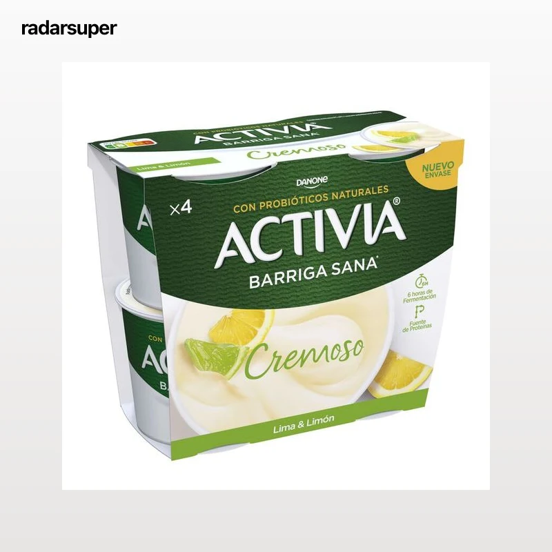 Bífidus Activia cremoso pack 4 lima limón