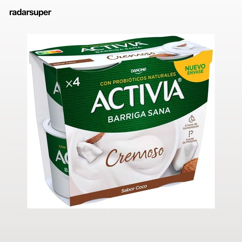 Bífidus Activia cremoso pack 4 sabor coco