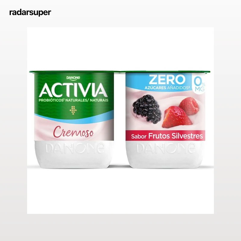 Bífidus Activia desnatado 0% materia grasa pack 4 sabor frutas silvestres