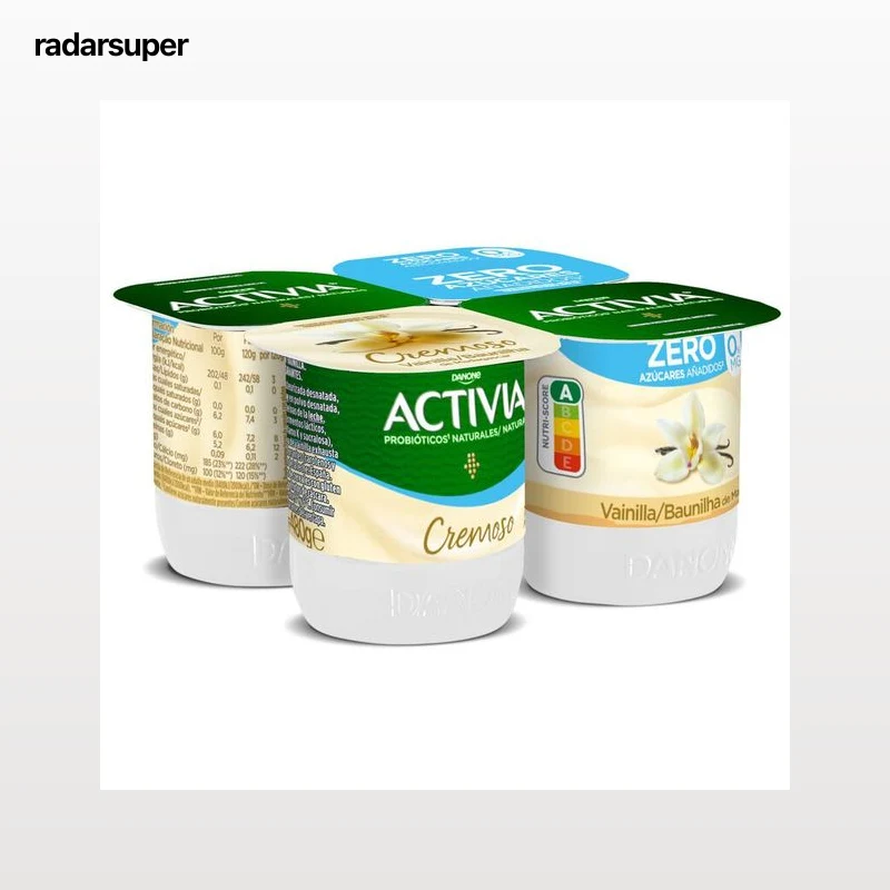 Bífidus Activia desnatado 0% materia grasa pack 4 vainilla