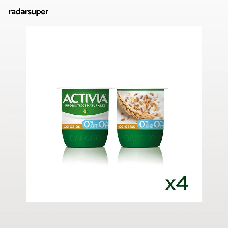 Bífidus Activia fibra desnatado 0% materia grasa pack 4 cereales