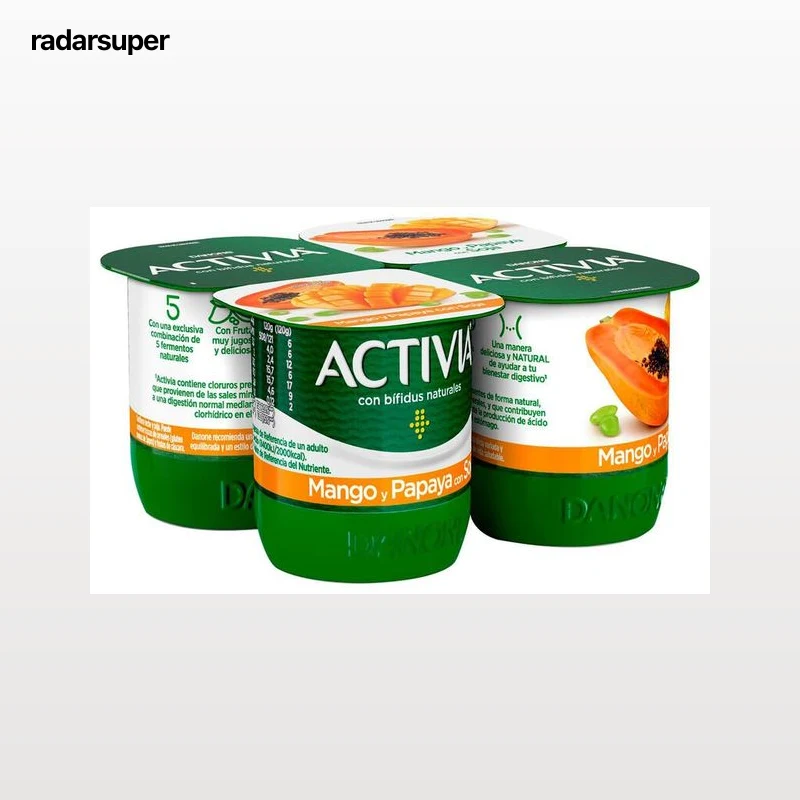 Bífidus Activia soja pack 4 mango y papaya