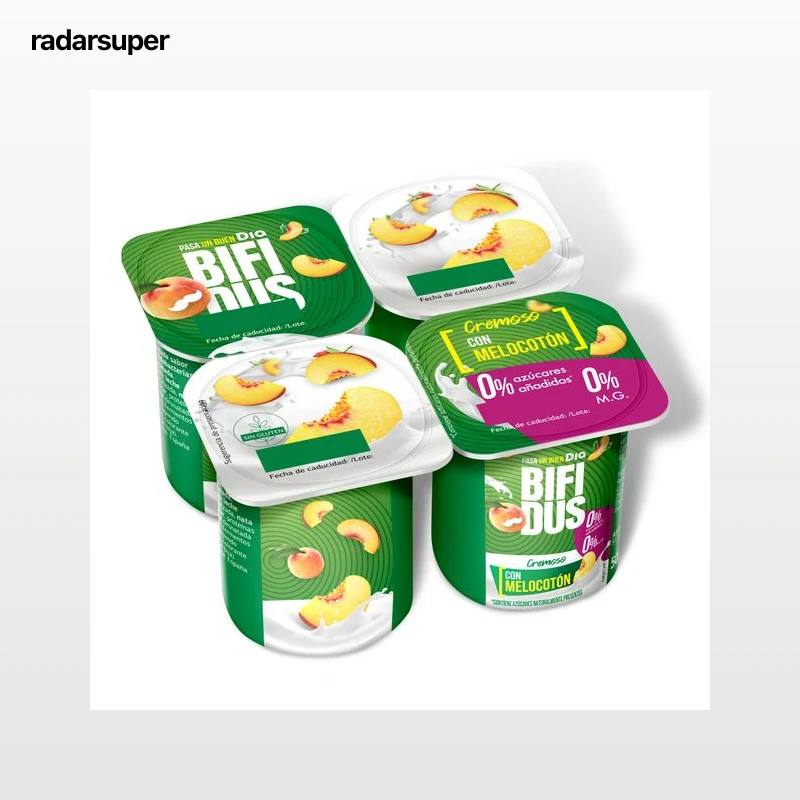 Bífidus con melocotón doble 0% Dia 4 x 125 g