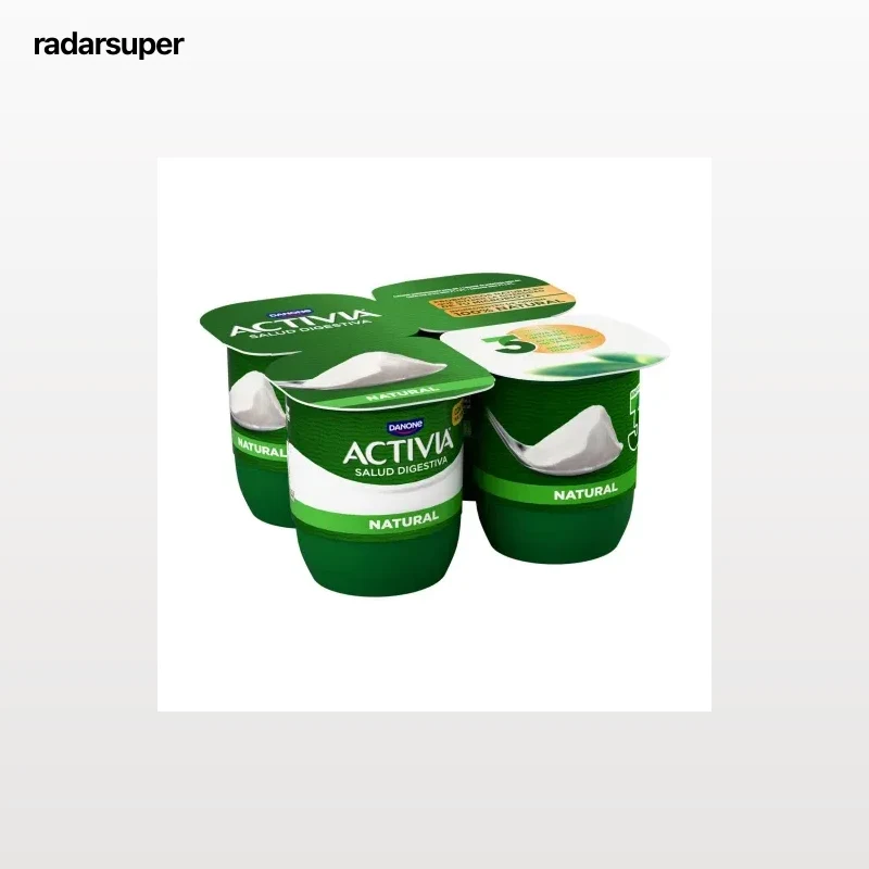 Bífidus natural Danone Activia pack de 4 unidades de 120 g.