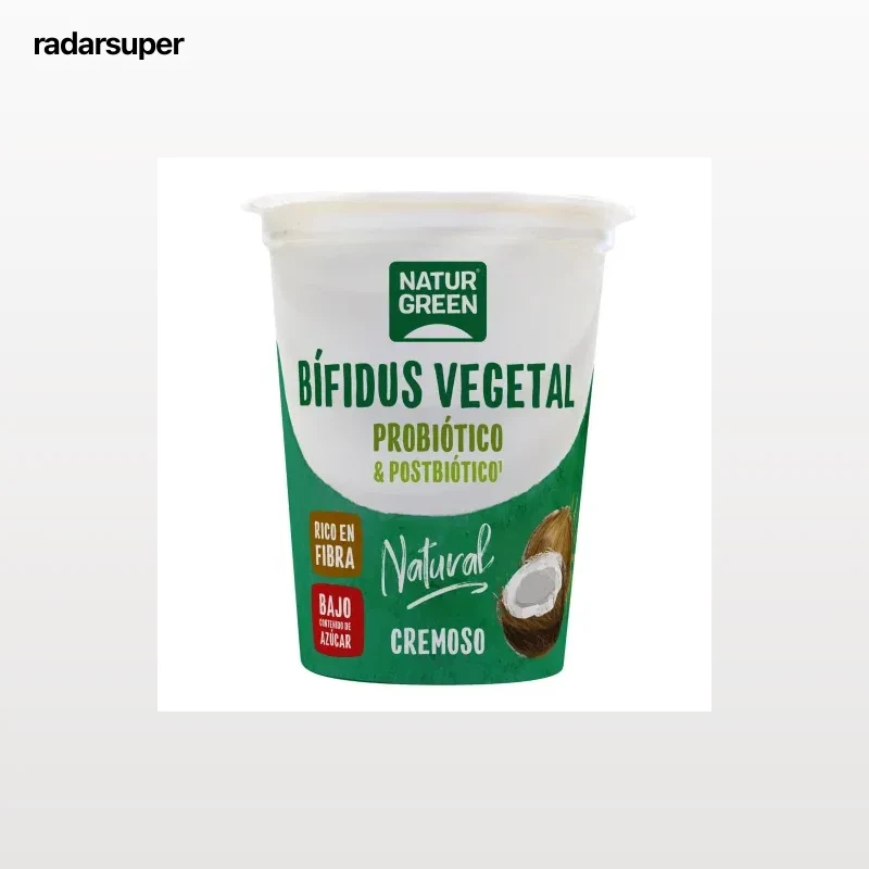 Bífidus natural vegetal sabor coco Naturgreen 370 g.