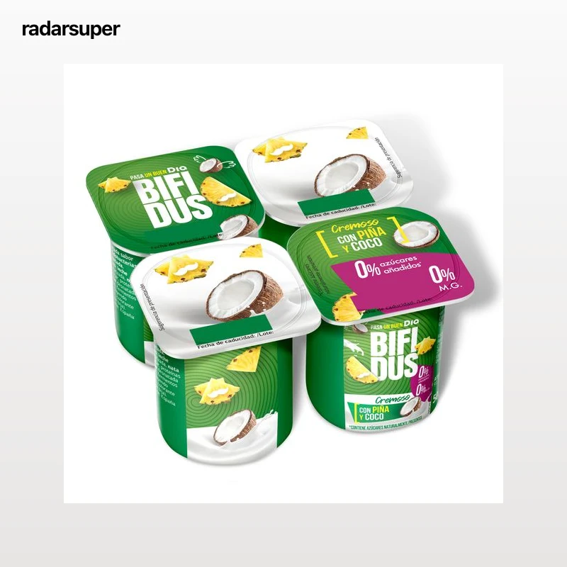 Bífidus con piña y coco doble 0% Dia 4 x 125 g