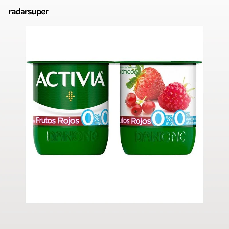 Bífidus probiótico Activia 0% pack 4 frutos rojos