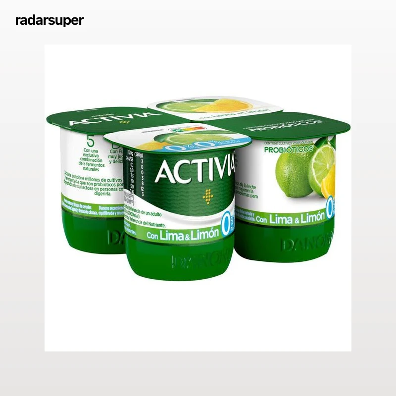 Bífidus probiótico Activia desnatado 0% materia grasa pack 4 lima limón