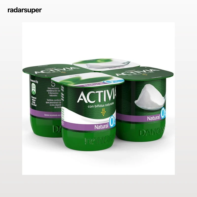 Bífidus probiótico Activia desnatado 0% materia grasa pack 4 natural